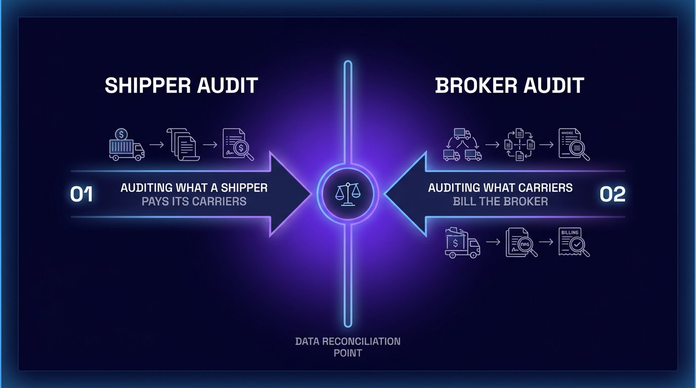 Shipper-side vs broker-side freight audit workflows