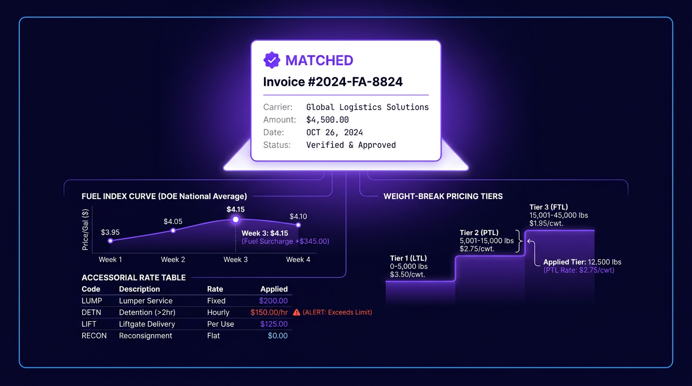 LTL billing complexity invoice-level matching misses