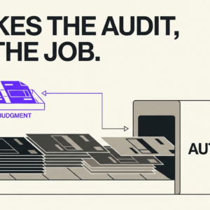 Navix illustrated blog header: Ai takes the audit, not the job.