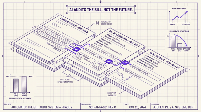 Navix illustrated blog header: Ai audits the bill, not the future.