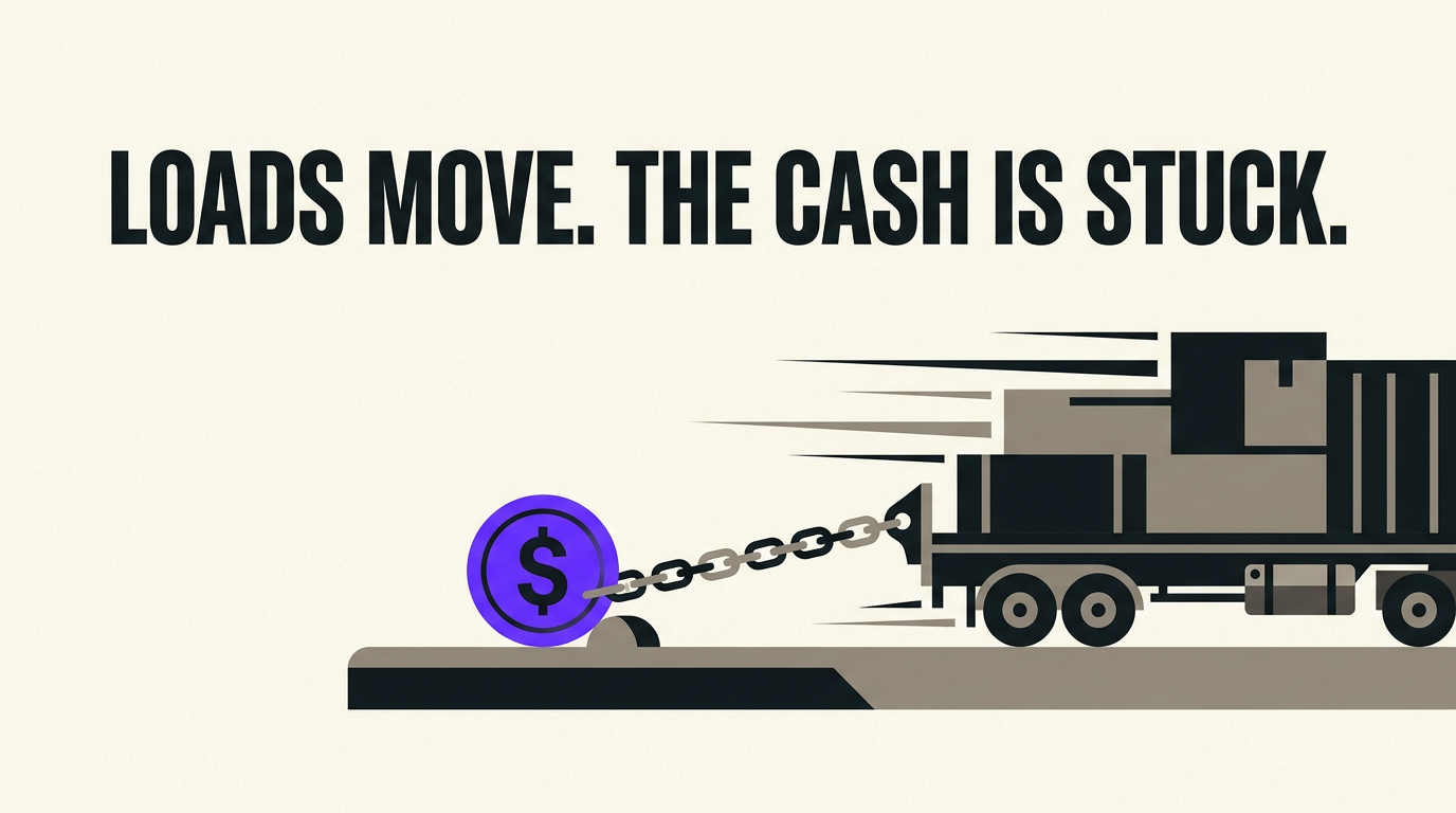 Navix illustrated blog header: Loads move. the cash is stuck.