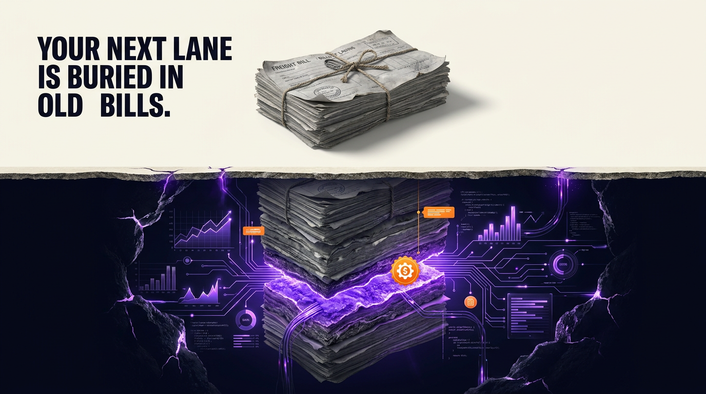 Navix illustrated blog header: Your next lane is buried in old bills.