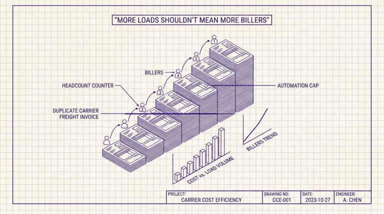 Navix illustrated blog header: More loads shouldn't mean more billers