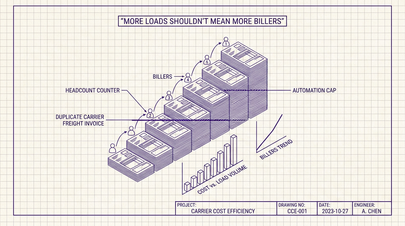 Navix illustrated blog header: More loads shouldn't mean more billers