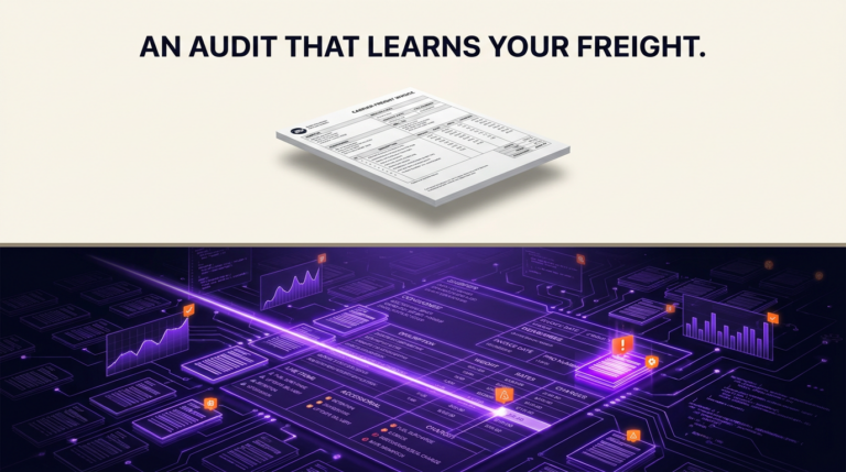 Navix illustrated blog header: An audit that learns your freight.