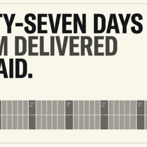 Navix illustrated blog header: Forty-seven days from delivered to paid.